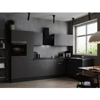 HÖRNKÖK 310/172 cm  i grå  - silver/grå, Design, metall/trämaterial (310/172cm) - Respekta