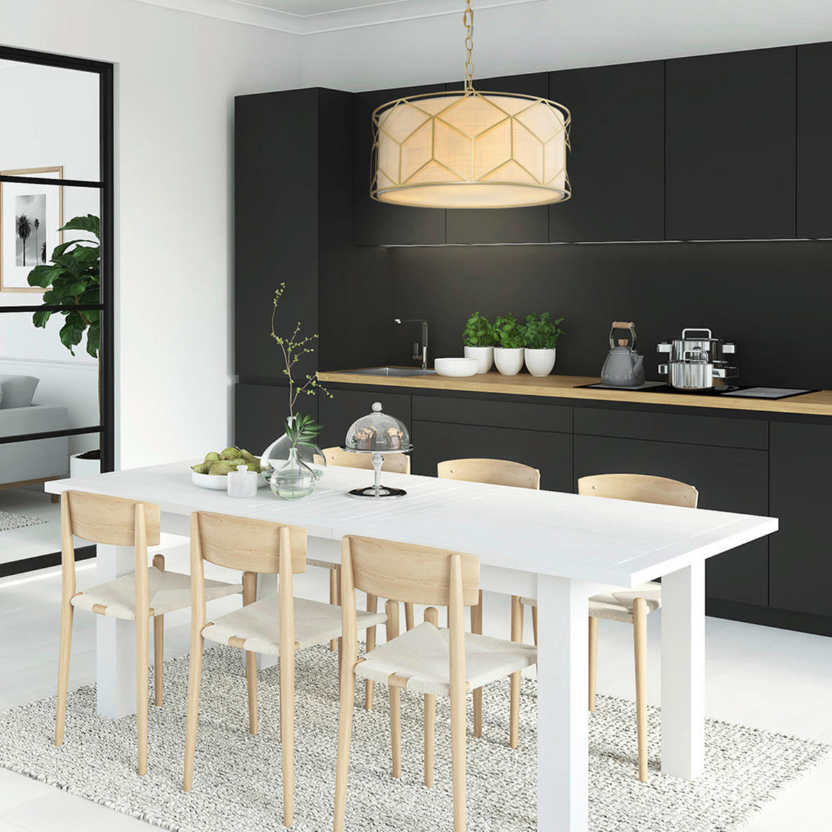 PENDELLEUCHTE 49/19/45 cm  - Goldfarben, Basics, Kunststoff/Textil (49/19/45cm) - MAYTONI