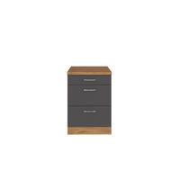 KÜCHENUNTERSCHRANK 50/85/60 cm  in Anthrazit, Eiche Wotan  - Chromfarben/Anthrazit, Modern, Holzwerkstoff/Metall (50/85/60cm) - Held
