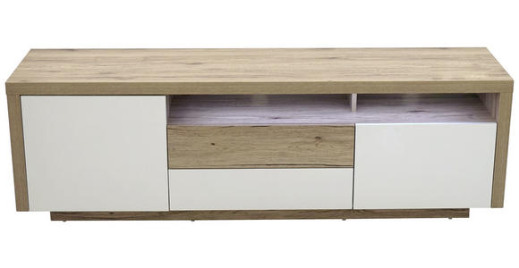LOWBOARD 160/50/40 cm - Eichefarben/Weiß, KONVENTIONELL, Holzwerkstoff (160/50/40cm) - Carryhome
