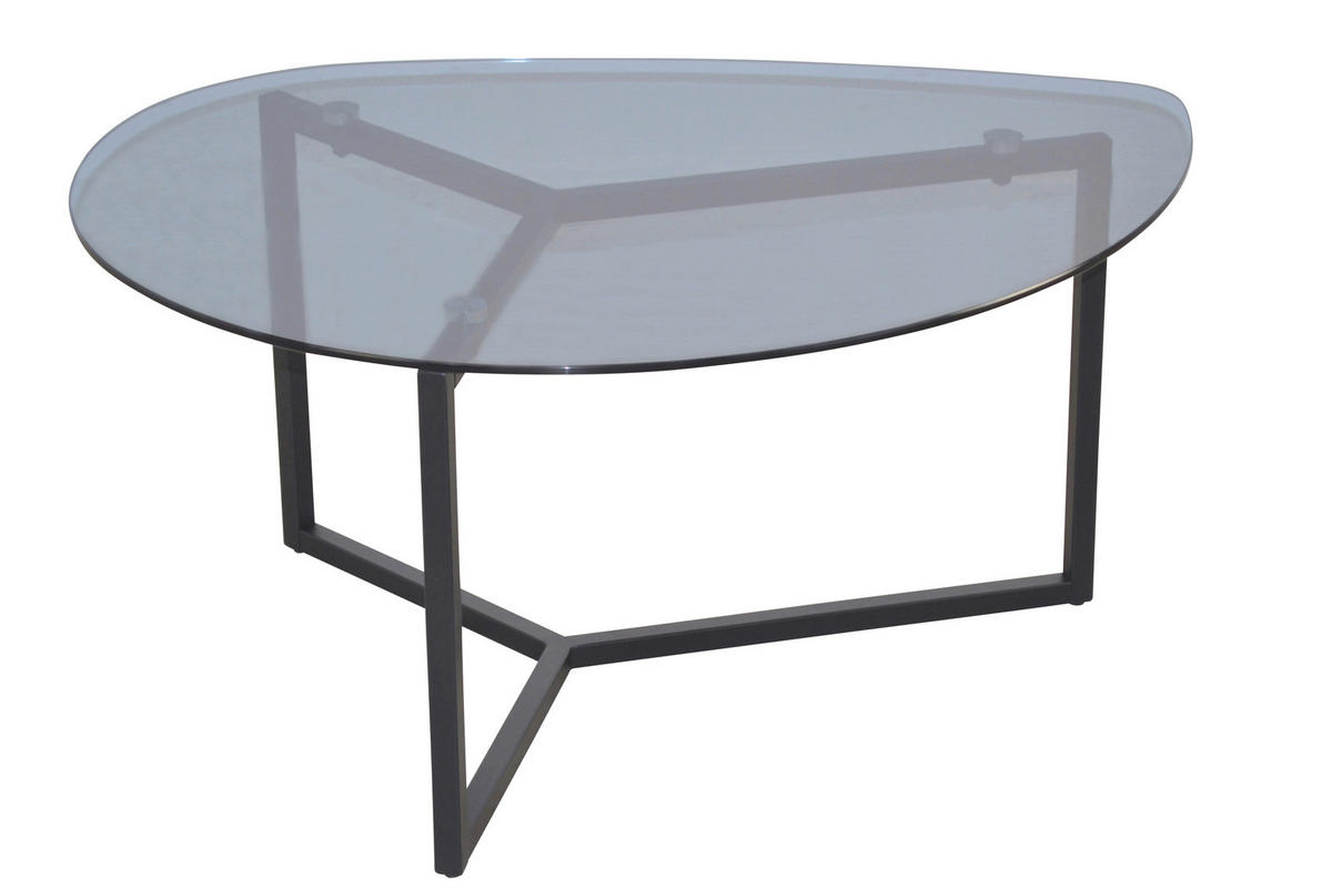 COUCHTISCHSET Freiform Schwarz  - Schwarz, Design, Glas/Metall (82/59/40cm) - MID.YOU