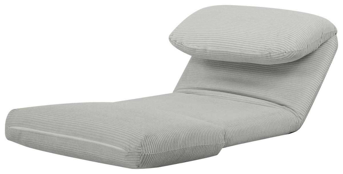 SCHLAFSESSEL Cord Hellgrau    - Hellgrau, Design, Textil/Metall (82/58/78cm) - Livetastic