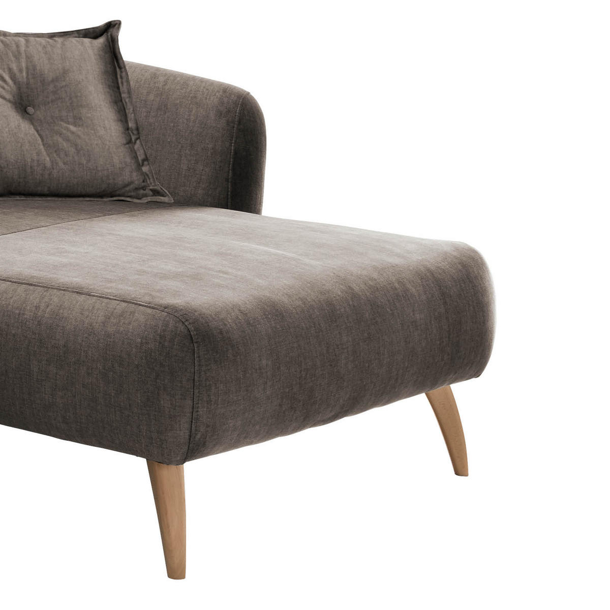ECKSOFA in Velours Braun  - Buchefarben/Braun, Modern, Holz/Textil (277/94/162cm) - Livetastic