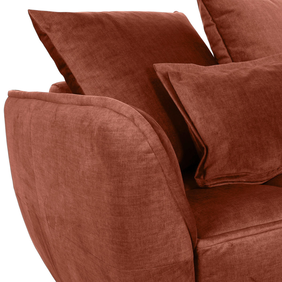 SCHLAFSOFA in Flachgewebe Rostfarben  - Rostfarben/Schwarz, Konventionell, Kunststoff/Textil (250/70/118cm) - MID.YOU