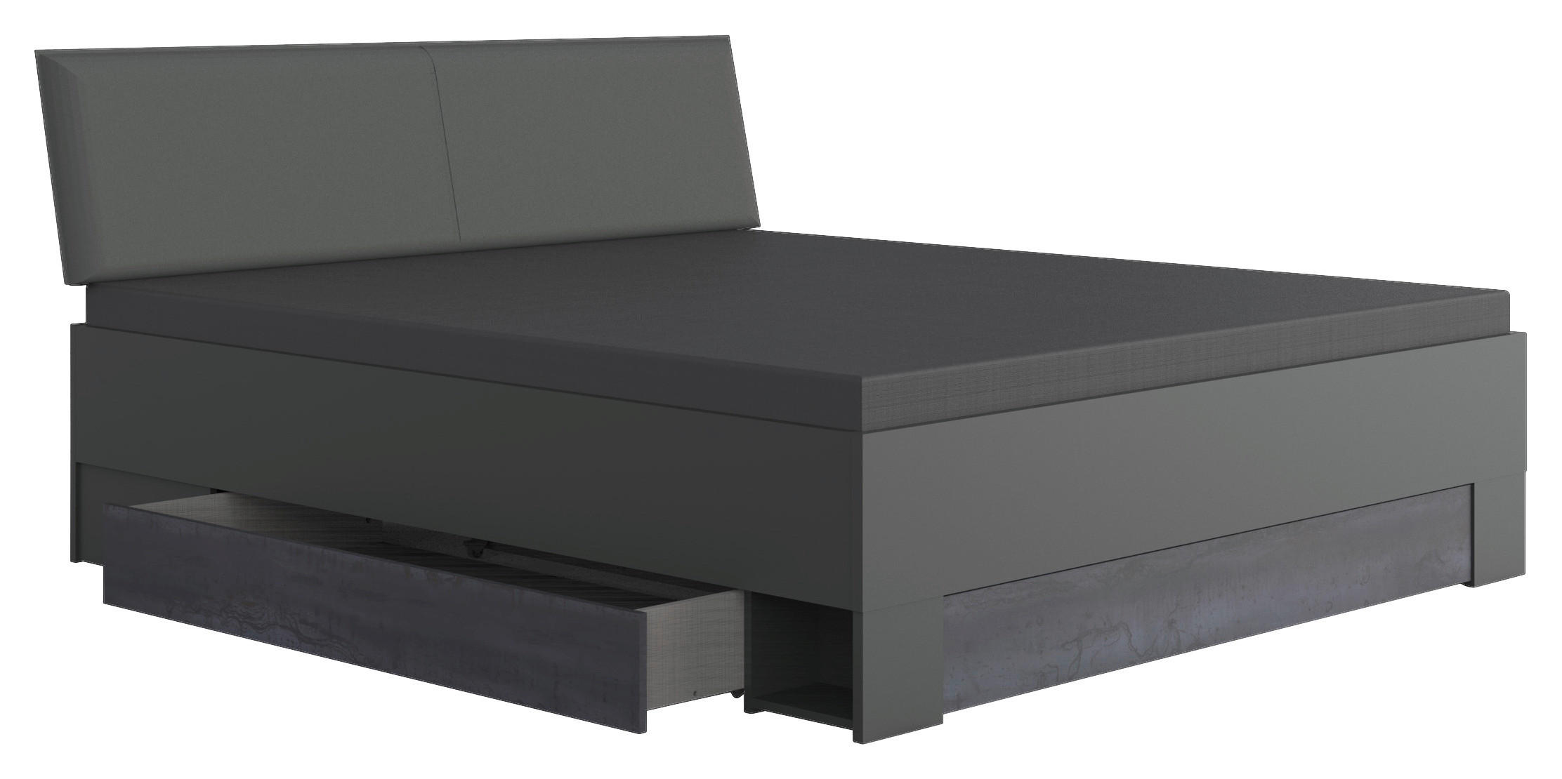 Pat Cu Spațiu De Depozitare, 180/200 cm, grafit, gri închis