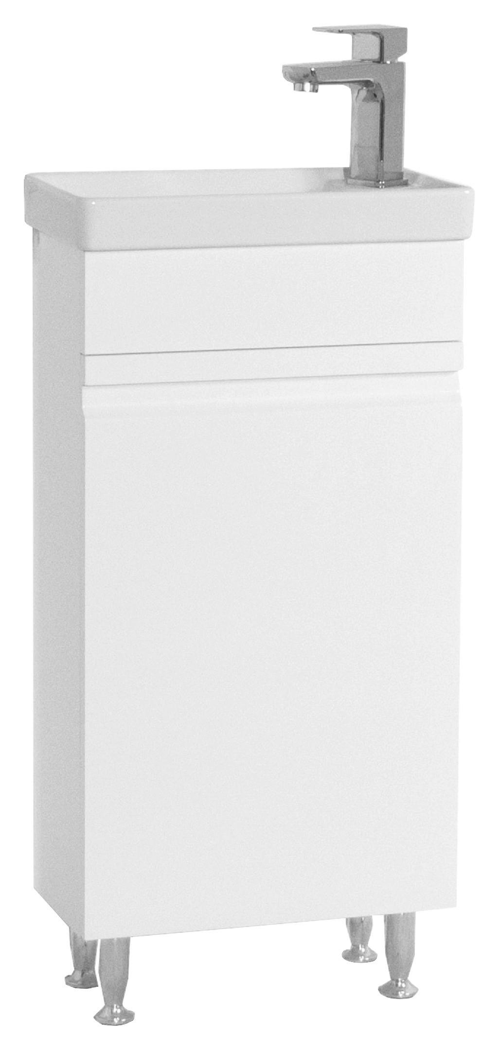 WASCHTISCHKOMBI 41 cm  - Silberfarben/Weiß, MODERN, Keramik/Holzwerkstoff (41cm) - MID.YOU