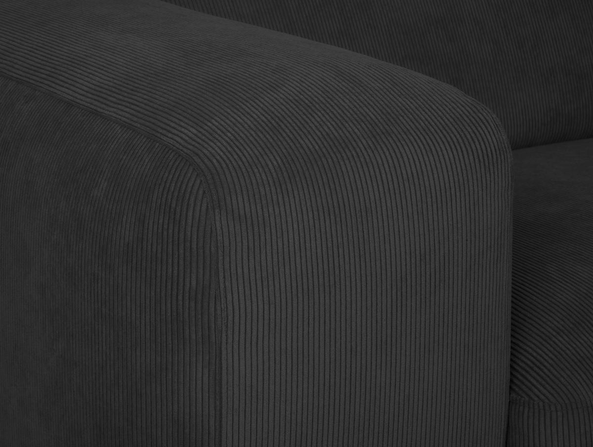 ECKSOFA HANNAH Anthrazit Cord  - Anthrazit/Schwarz, Design, Kunststoff/Textil (252/170cm) - MID.YOU