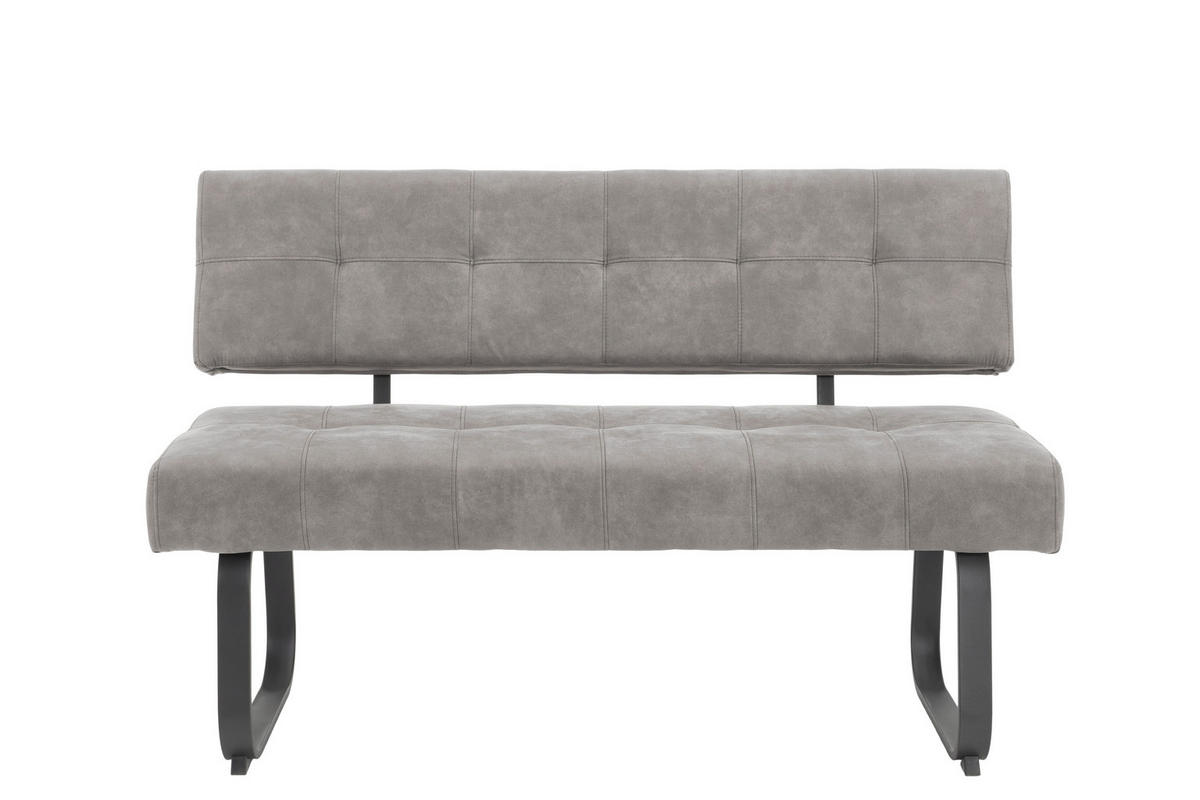 TISCHGRUPPE Mikrofaser Grau  - Grau, MODERN, Textil/Metall (120 - 160/76/80cm) - MID.YOU