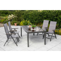 GARTENKLAPPSESSEL in Metall Graphitfarben, Grau  - Graphitfarben/Grau, MODERN, Kunststoff/Metall (58/112/113cm) - Gardenson