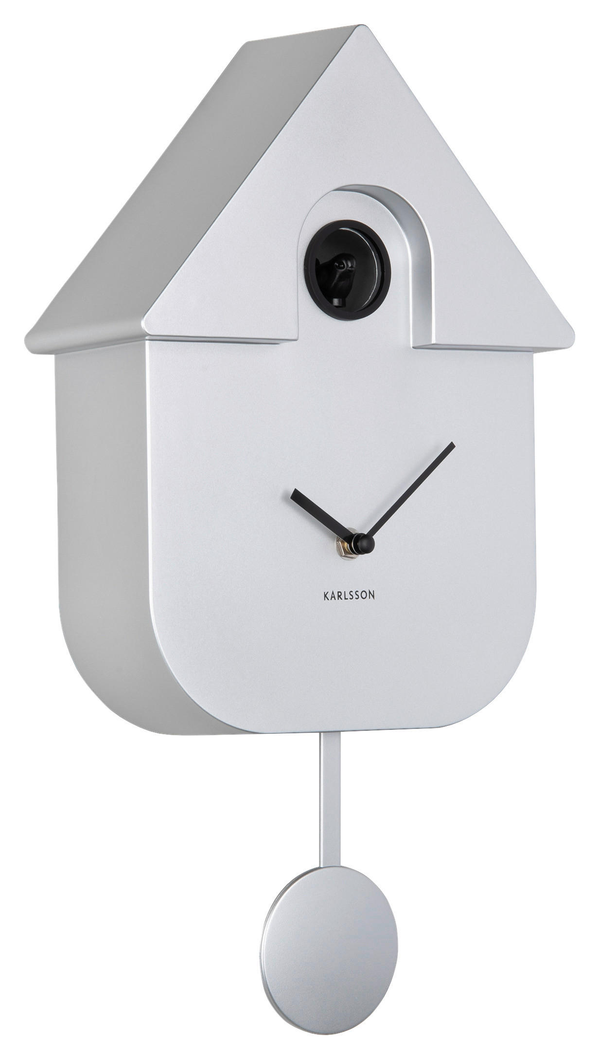 NÁSTĚNNÉ HODINY, barvy stříbra, 21,5/41/8,5 cm - barvy stříbra, Basics, plast (21,5/41/8,5cm) - Karlsson