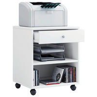 ROLLCONTAINER Weiß  - Silberfarben/Weiß, Basics, Holzwerkstoff/Kunststoff (45/54/38cm) - MID.YOU