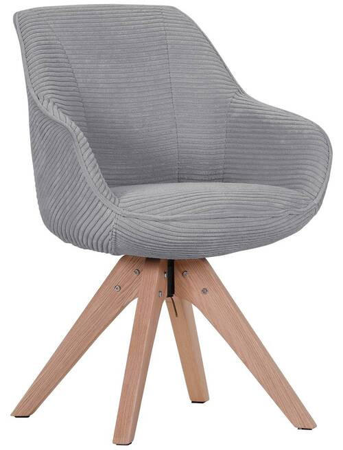ARMLEHNSTUHL drehbar  in Cord  - Eichefarben/Hellgrau, Design, Holz/Textil (60/83/65cm) - Landscape