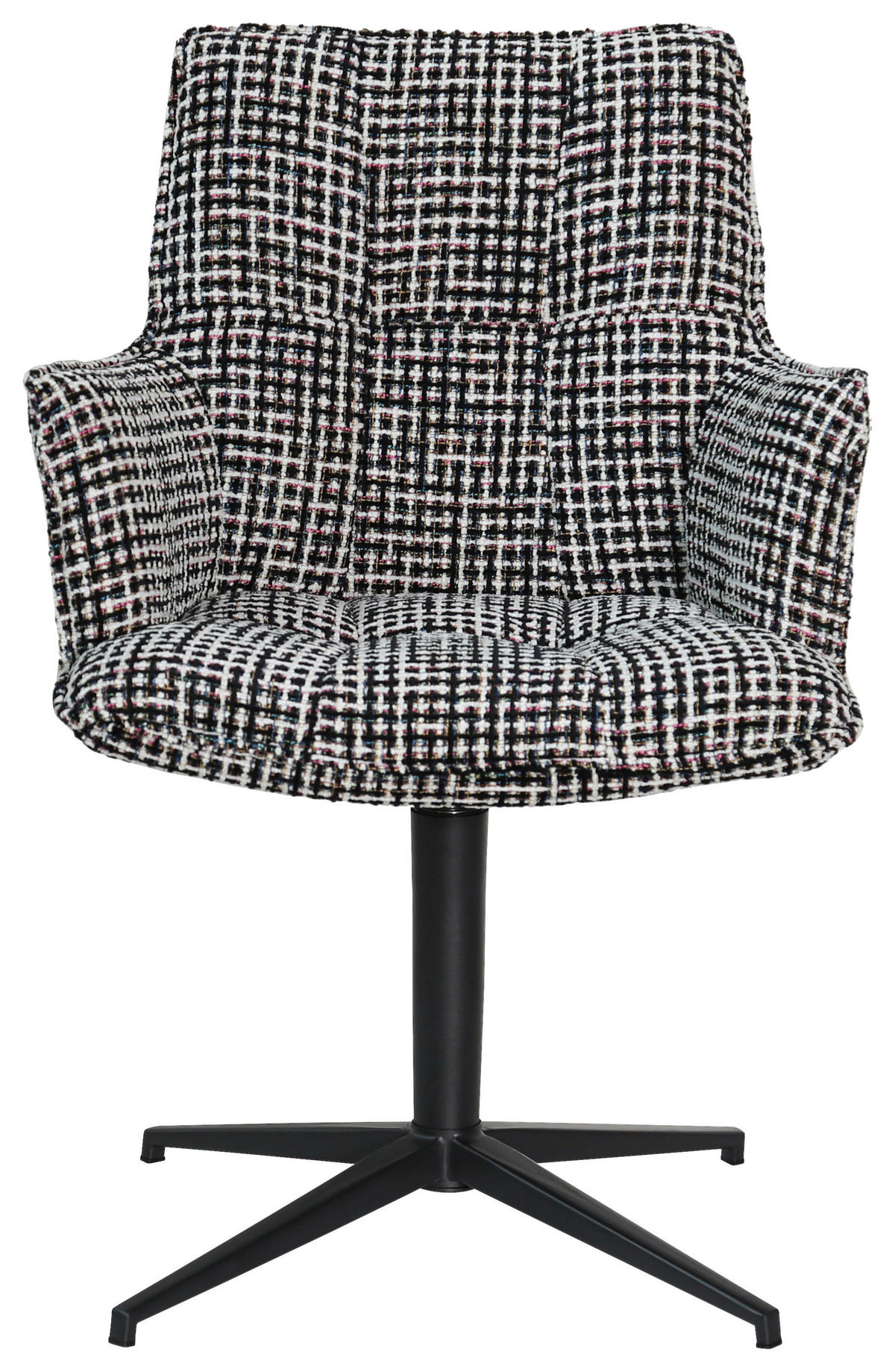 ARMLEHNSTUHL  in Eisen Chenille  - Blau/Schwarz, Design, Textil/Metall (59,5/87,5/62,5cm) - Novel