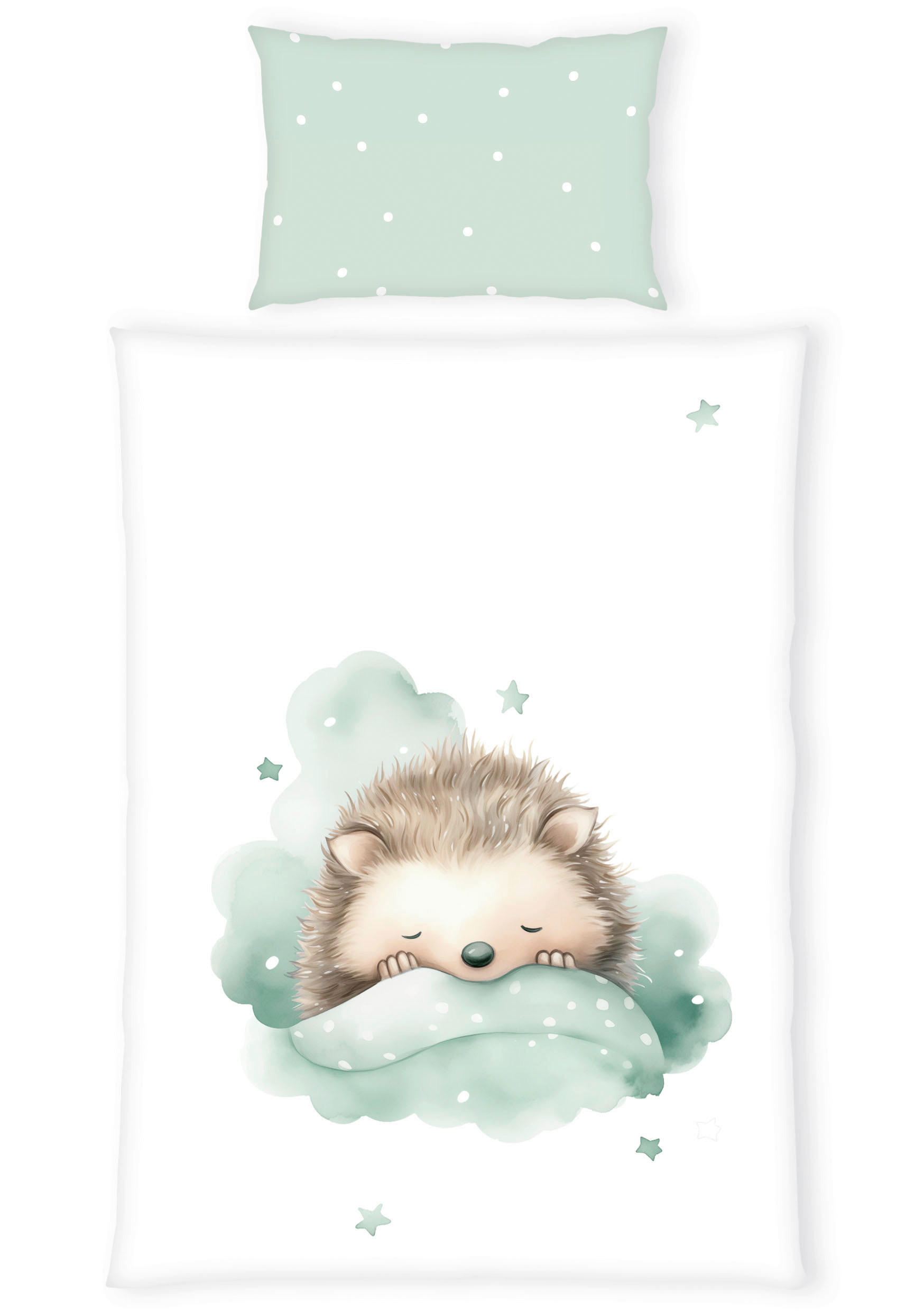 BABYBETTWÄSCHE 100/135 cm  - Türkis/Weiß, Basics, Textil (100/135cm) - Herding