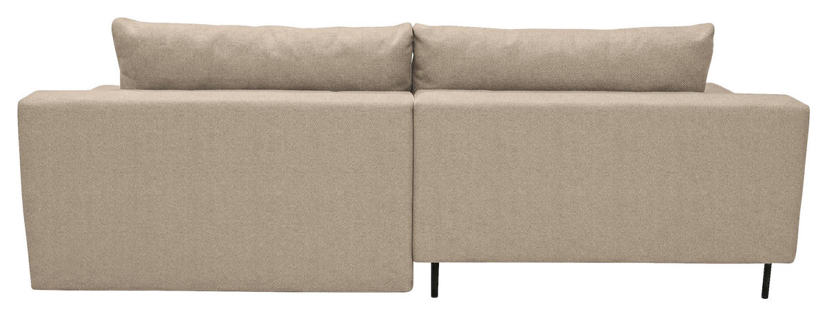 ECKSOFA Struktur Beige  - Beige/Schwarz, Modern, Textil/Metall (181/263cm) - Carryhome