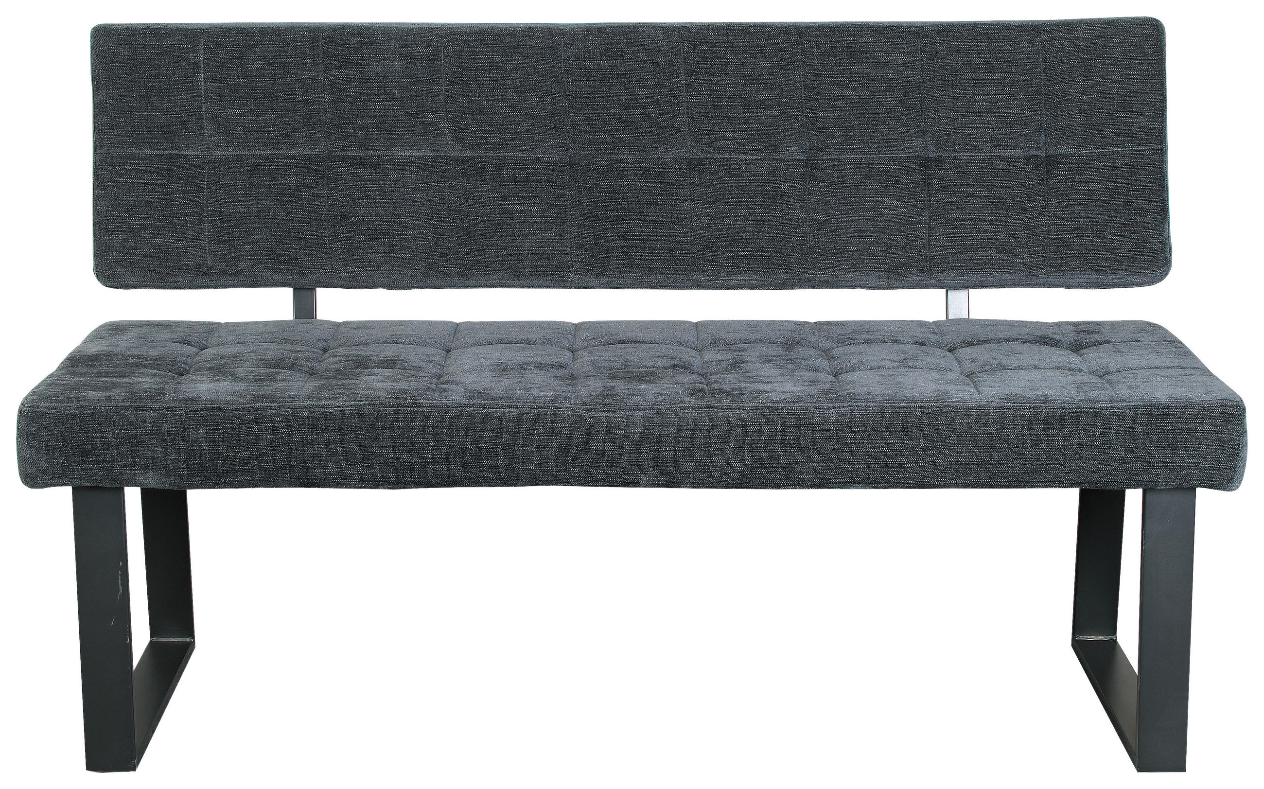 SITZBANK in Metall, Textil Dunkelgrau - Dunkelgrau/Schwarz, MODERN, Textil/Metall (140/85/56cm) - MID.YOU