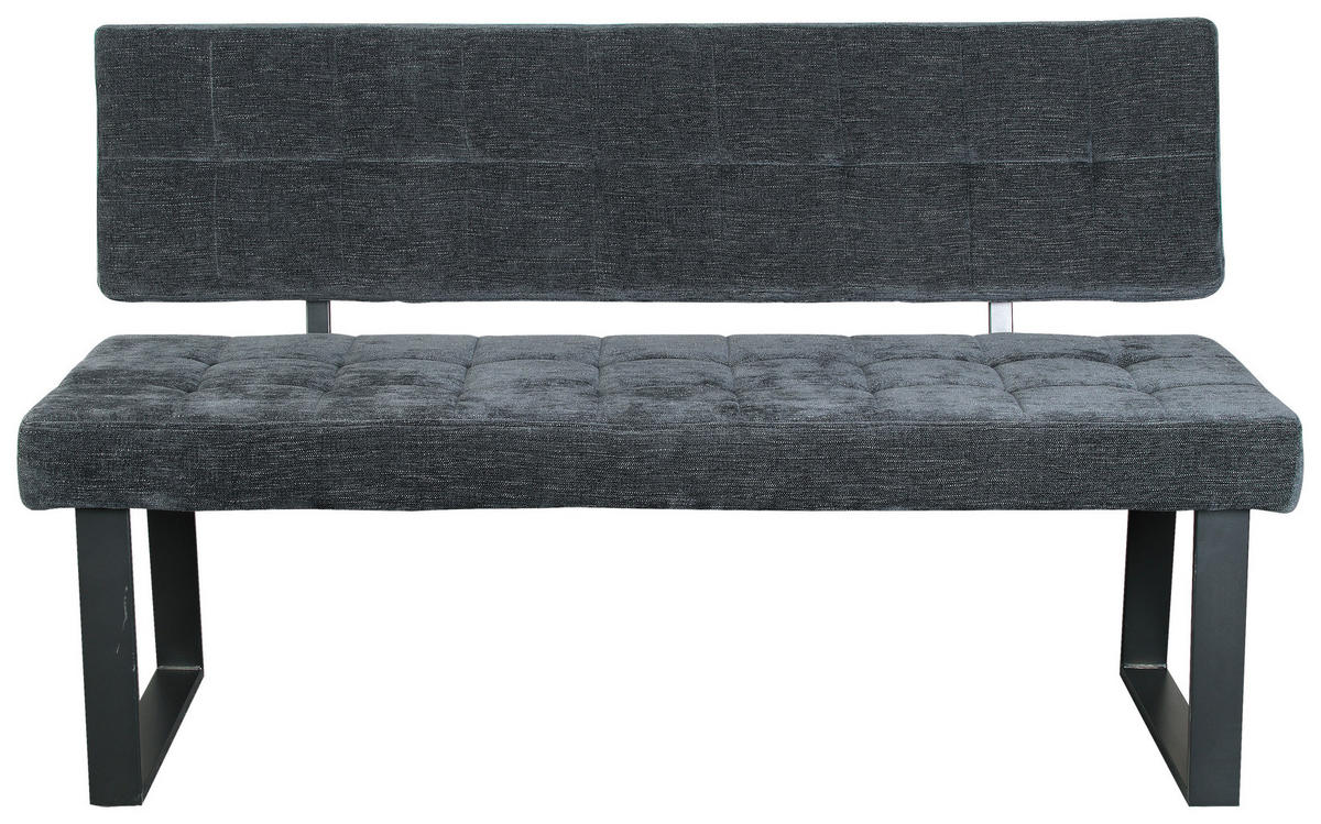 SITZBANK in Metall, Textil Dunkelgrau  - Dunkelgrau/Schwarz, Modern, Textil/Metall (140/85/56cm) - MID.YOU