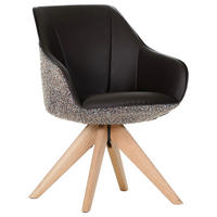 ARMLEHNSTUHL  in Chenille, Lederlook  - Eichefarben/Dunkelbraun, KONVENTIONELL, Holz/Textil (60/83/65cm) - Landscape