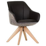 ARMLEHNSTUHL  in Chenille, Lederlook  - Eichefarben/Dunkelbraun, KONVENTIONELL, Holz/Textil (60/83/65cm) - Landscape