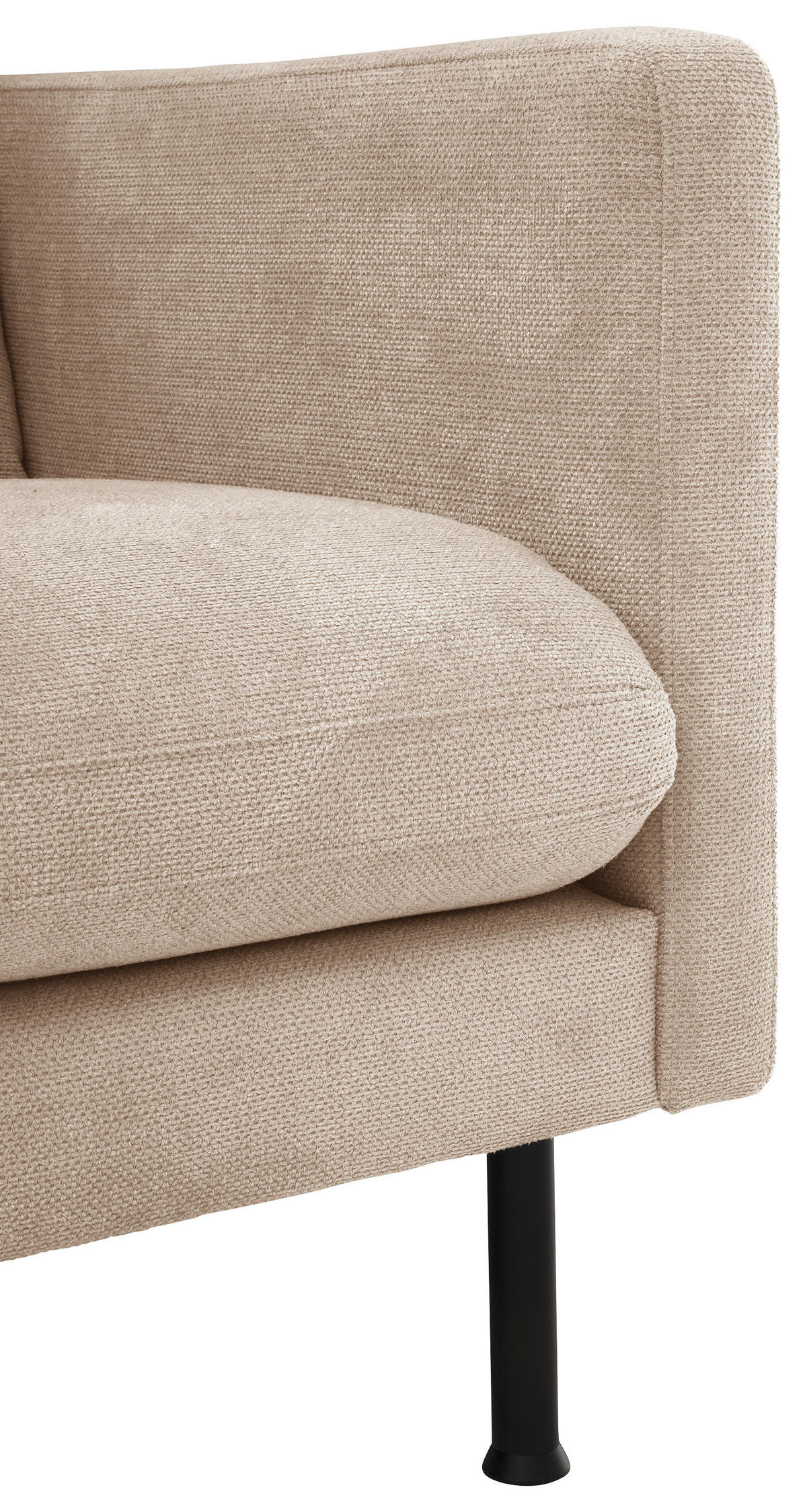 SESSEL in Flachgewebe Beige  - Beige/Schwarz, Modern, Textil/Metall (76/78/89cm) - Max Winzer