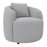 SESSEL in Velours, Struktur Hellgrau  - Hellgrau/Schwarz, MODERN, Kunststoff/Textil (81/74/81cm) - Livetastic