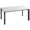ESSTISCH in Metall, Keramik 160-250/90/75 cm  - Weiss/Schwarz, Design, Keramik/Metall (160-250/90/75cm) - Novel
