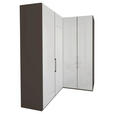 ECKKLEIDERSCHRANK 157/236/157 cm  - Schieferfarben/Graubraun, KONVENTIONELL, Glas/Holzwerkstoff (157/236/157cm) - Dieter Knoll