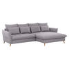ECKSCHLAFSOFA Flachgewebe Hellgrau  - Hellbraun/Buchefarben, Design, Holz/Textil (274/170cm) - Livetastic