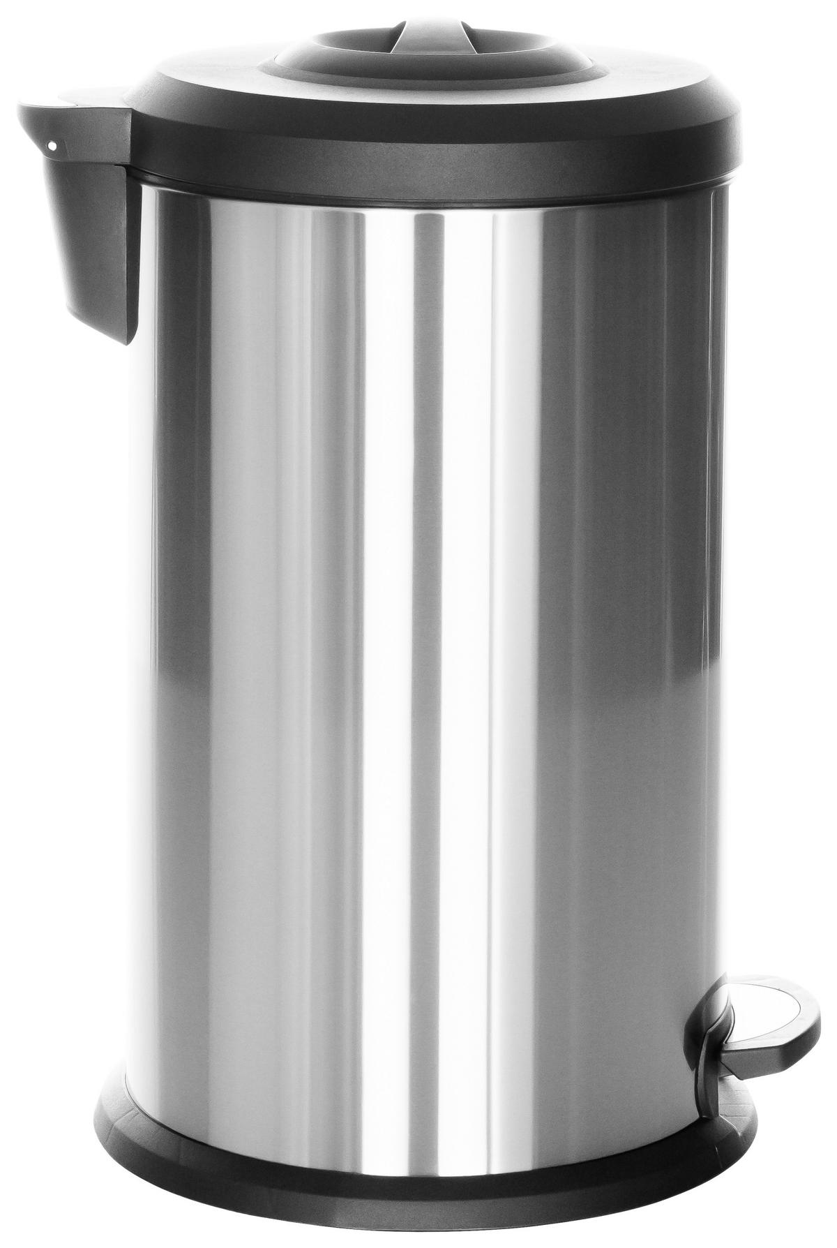 ABFALLSAMMLER 40 l  Metall  - Silberfarben/Schwarz, Basics, Kunststoff/Metall (38/62-96/38cm) - MID.YOU
