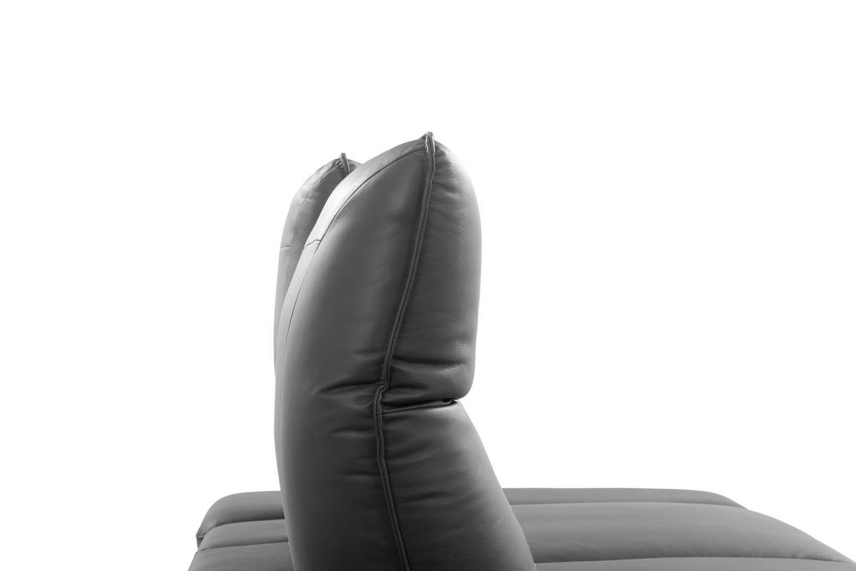 3-SITZER-SOFA 238/95/107 cm  in Echtleder Dunkelgrau   - Dunkelgrau/Schwarz, Design, Leder/Metall (238/95/107cm) - Celina Home