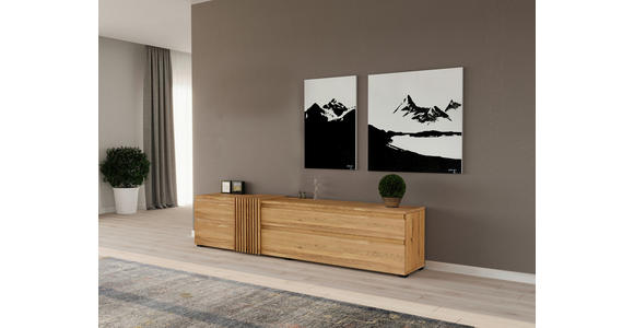 LOWBOARD  248,8/55,3/44 cm 2 Schublade(n) Beimöbel erhältlich, stehend  - Eichefarben, Natur, Holz (248,8/55,3/44cm) - Linea Natura