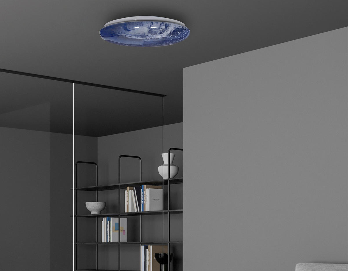 LED-DECKENLEUCHTE Tierra  8/33/33 cm  - Blau, Design, Kunststoff (8/33/33cm)
