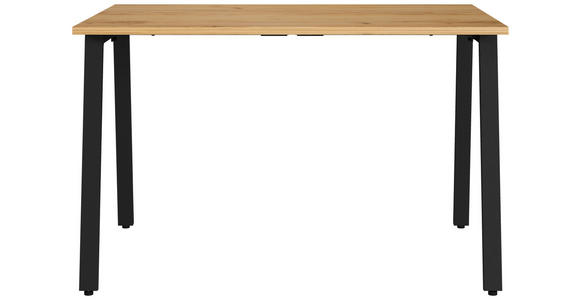 SCHREIBTISCH 120/80/75 cm, Schwarz, Eichefarben, Hellbraun, in verschiedenen Holz-Dekoren erhältlich, justierbare Füße  - Hellbraun/Eichefarben, MODERN, Holzwerkstoff/Metall (120/80/75cm) - Novel