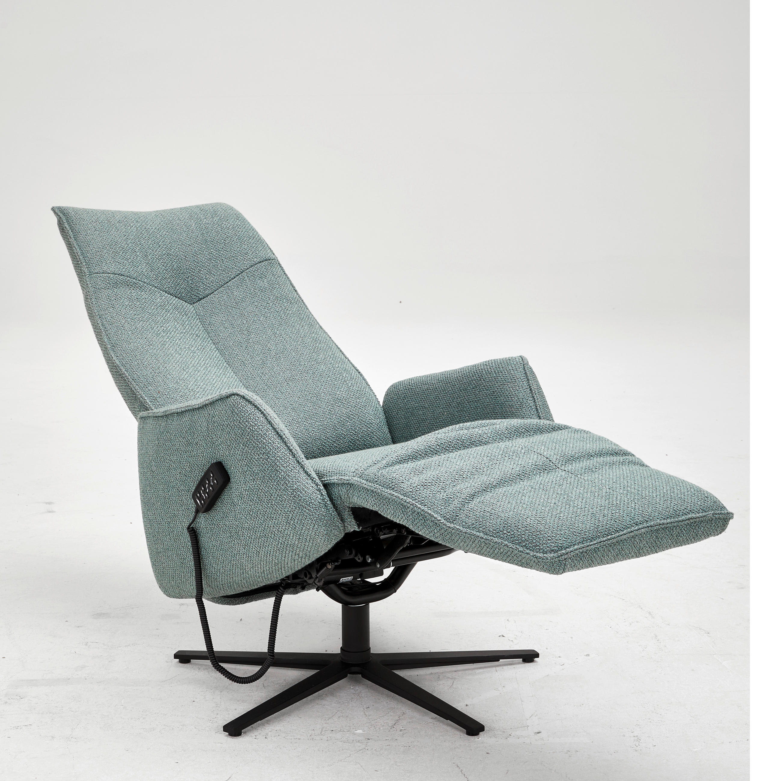 RELAXSESSEL Flachgewebe Fußteilverstellung    - Anthrazit/Petrol, Design, Textil/Metall (71/122/87cm) - Johann Jakob
