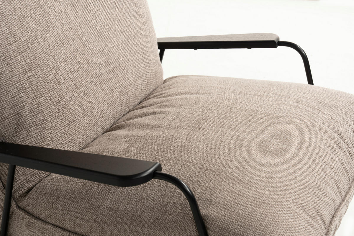 SCHAUKELSESSEL in Flachgewebe Taupe  - Eiche dunkel/Taupe, MODERN, Holz/Textil (86/82/110cm) - Designwerk