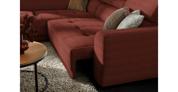 ECKSOFA in Chenille Rostfarben 205/284 cm - Rostfarben/Schwarz, Design, Kunststoff/Textil (205/284cm) - Xora