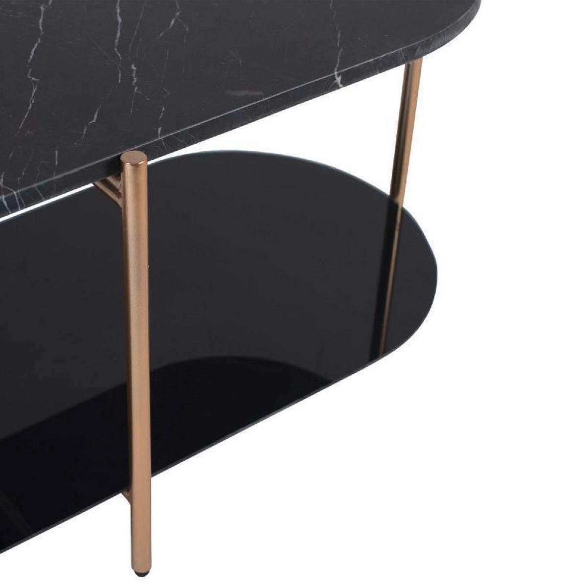 POMOĆNI STOLIĆ crna, zlatne boje  metal, prirodni materijali   - zlatne boje/crna, Basics, kamen/metal (101cm)