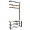 GARDEROBE  in 90/190/30 cm  - Honigeiche/Schwarz, Design, Holzwerkstoff/Metall (90/190/30cm) - MID.YOU