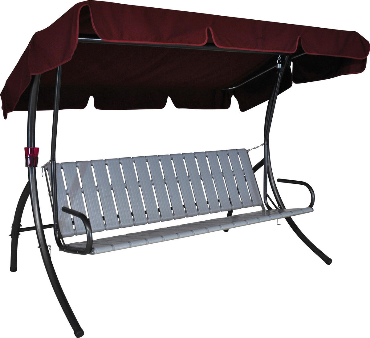 HOLLYWOODSCHAUKEL 210/160/145 cm  - Dunkelgrün/Dunkelgrau, Basics, Kunststoff/Textil (210/160/145cm) - Boxxx