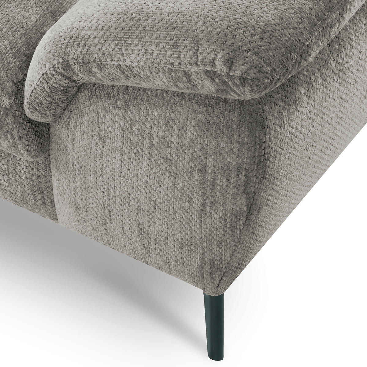 ECKSOFA  Webstoff Greige  - Greige/Schwarz, Design, Textil/Metall (195/268cm) - Livetastic