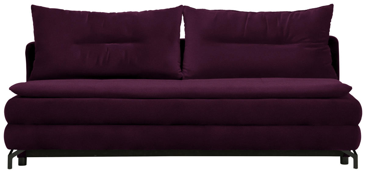 KANAPÉÁGY ibolya  - fekete/ibolya, Modern, textil/fém (208/73/92/102cm) - Novel