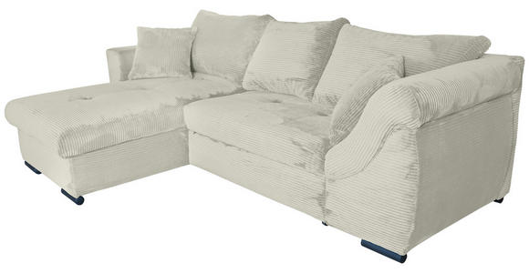 ECKSOFA Creme Cord  - Creme/Schwarz, KONVENTIONELL, Textil/Metall (168/258cm) - Carryhome