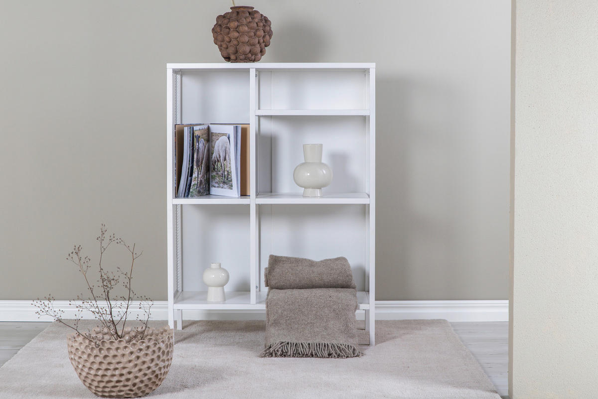 BÜCHERWAND Weiß  - Weiß, Design, Metall (80/110/40cm) - Livetastic