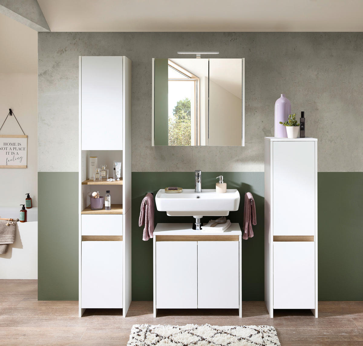 SPIEGELSCHRANK 67,2/64/18,3 cm  - Weiß, KONVENTIONELL, Glas/Holzwerkstoff (67,2/64/18,3cm) - Xora