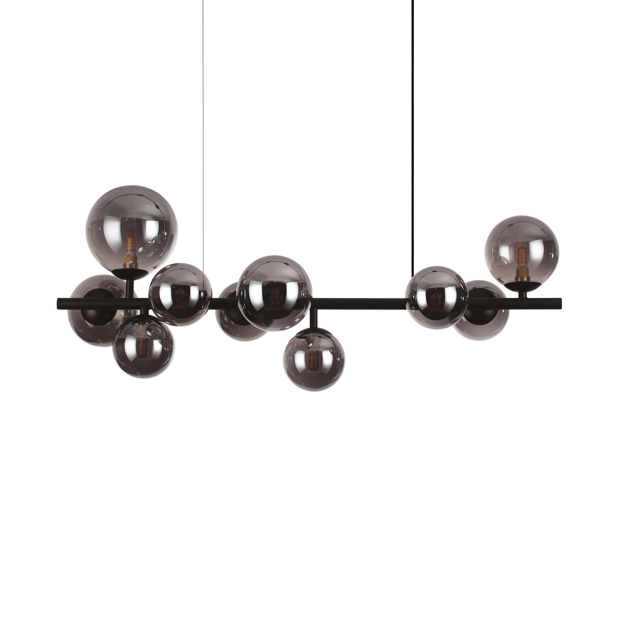 HÄNGELEUCHTE 81/59/234 cm  - Schwarz, Design, Glas/Metall (81/59/234cm) - Ideal Lux