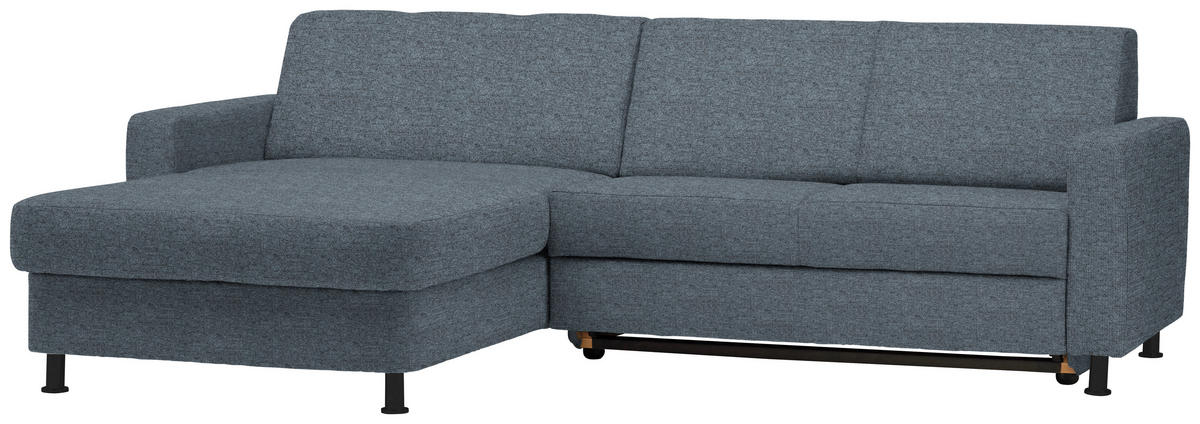 ECKSOFA in Webstoff Blaugrau  - Blaugrau/Schwarz, Design, Kunststoff/Textil (165/257cm) - Xora
