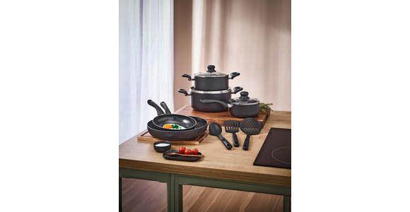 KOCHTOPFSET 8-teilig  - Transparent/Schwarz, Basics, Glas/Kunststoff - Homeware Profession.