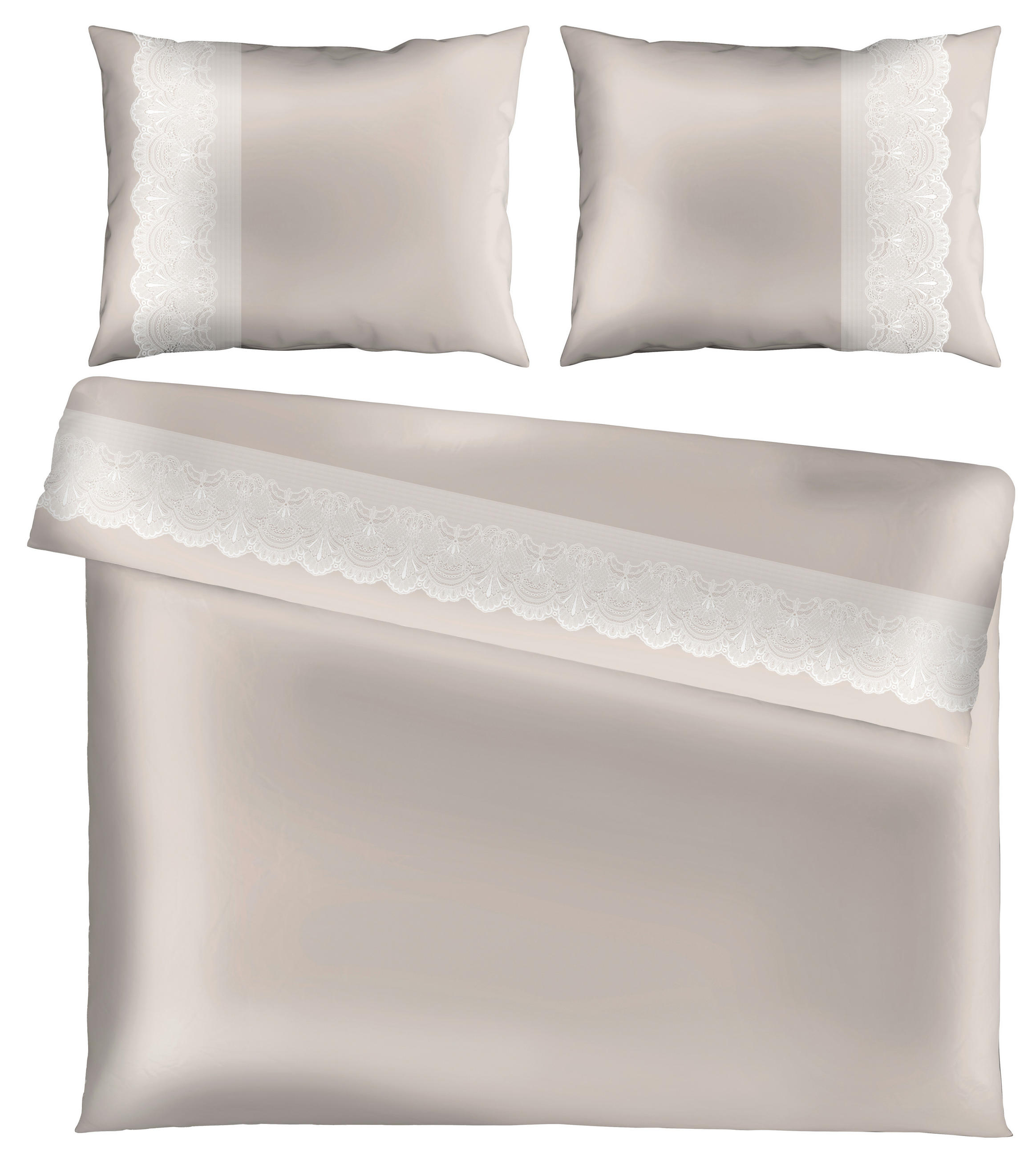 POSTELJINA   - bijela/bež, Konvencionalno, tekstil (240/260cm) - Novel