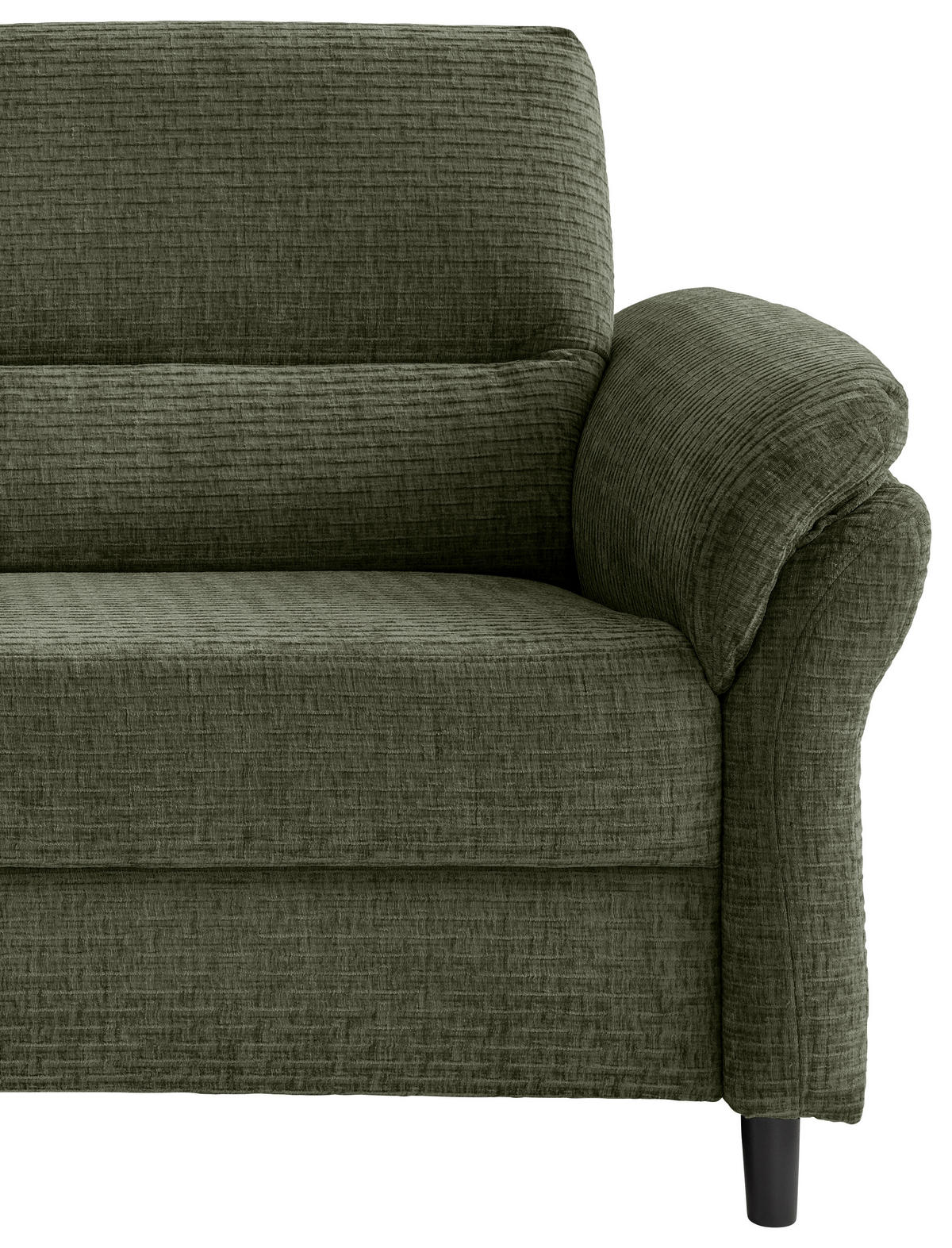 2-SITZER-SOFA in Mikrofaser Olivgrün  - Schwarz/Olivgrün, Modern, Holz/Textil (147/90/89cm) - Livetastic