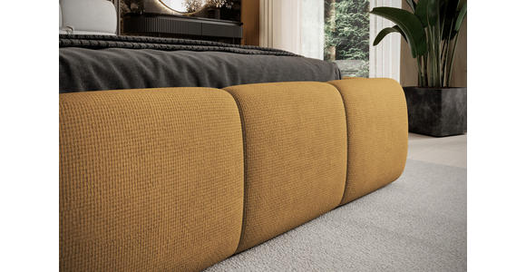 POLSTERBETT inkl. Bettkasten Lattenrost, Bettkasten Currygelb 140/200 cm  - Currygelb/Schwarz, Design, Holz/Kunststoff (140/200cm) - Esposa